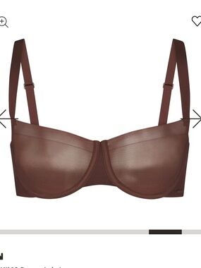 SKIMS no show molded unlined balconette bra brand new with tags 32DDD brown
